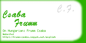 csaba frumm business card
